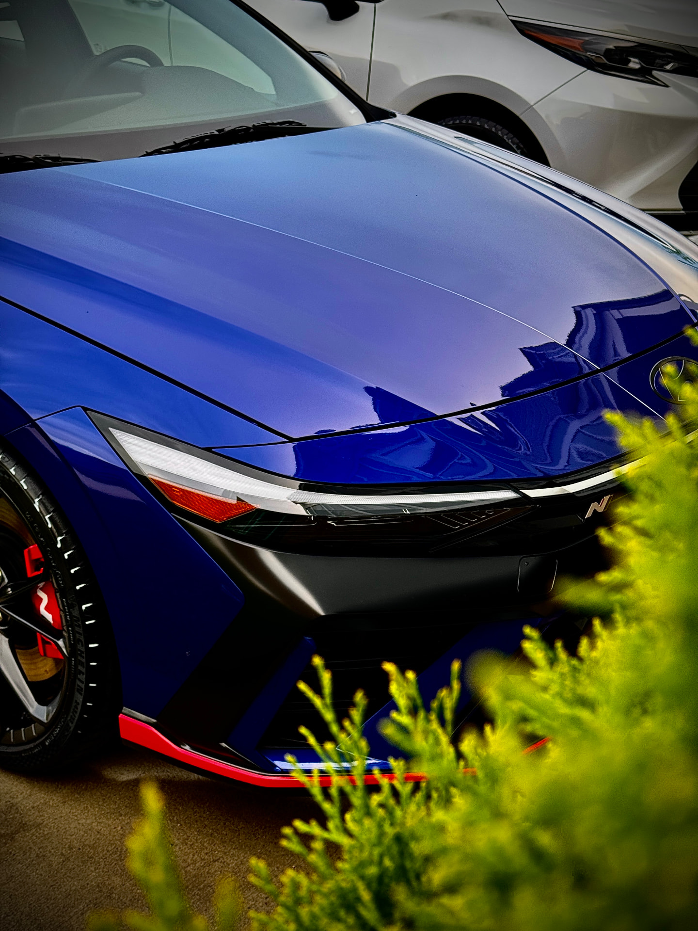 Blue Hyundai Elantra N with glossy paint finish